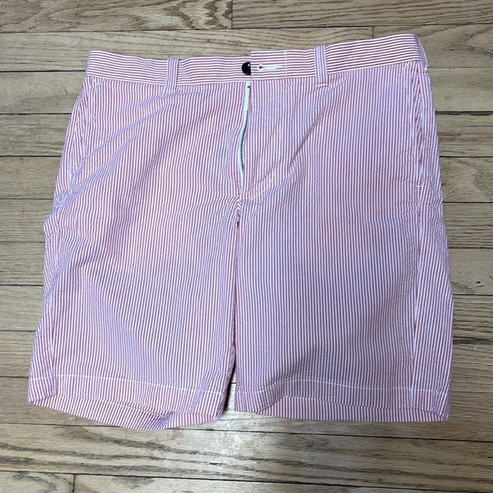 J.Crew Men’s Dress Shorts, 32” Waist, 9” Inseam. Pinkish Orange Color.